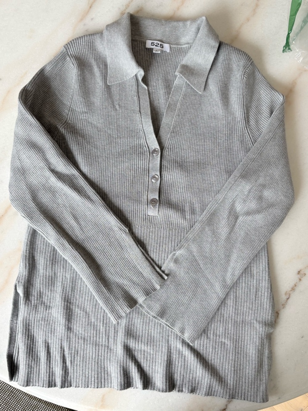 525 brand ribbed, gray sweater size large